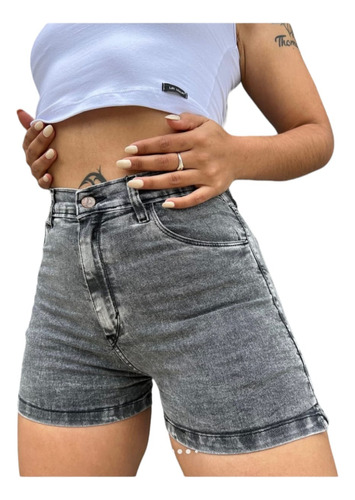 Short Jean Las Locas Calce Perfecto Tiro Alto Mujer