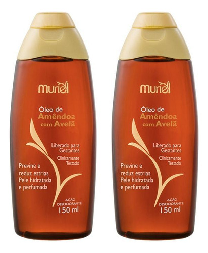 Oleo Corporal Muriel 150ml Amendoas Com Avela - Kit Com 2un