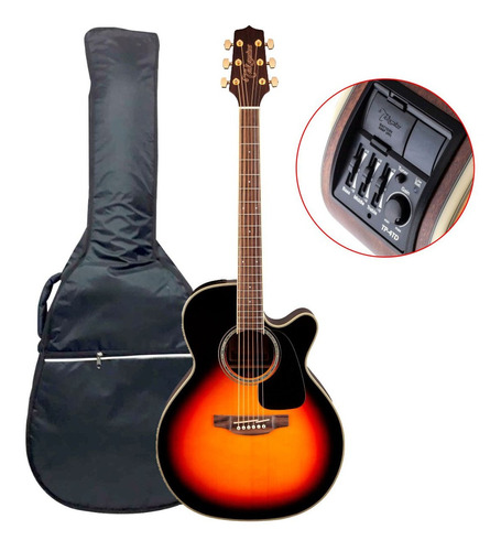 Guitarra Electroacustica Takamine Con Corte Eq Funda