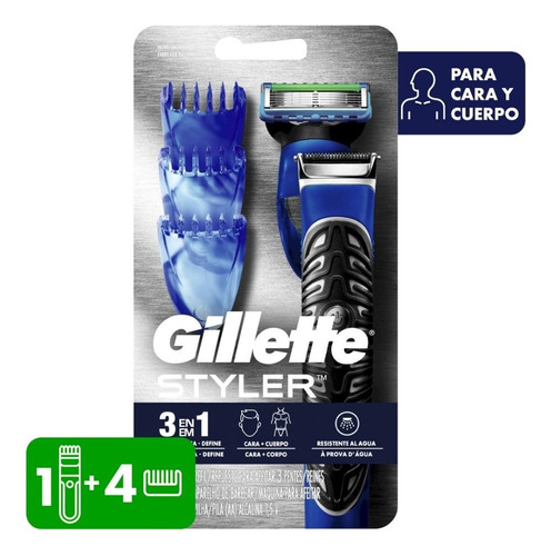 Kit Gillette Máquina De Afeitar Styler 3 En 1 + 1 Cartucho