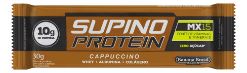 Barra de Proteína Cappuccino Zero Açúcar Supino Protein Pacote 30g