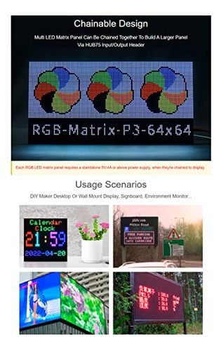 Panel De Matriz Led Rgb A Todo Color De 64 X 64 Píxeles, 409