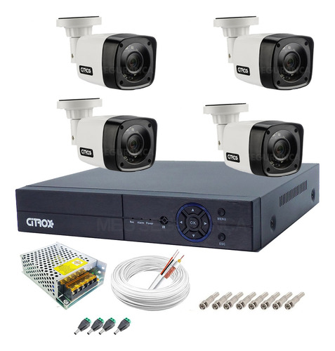 Kit Dvr Gravador 5x1 1080p 16 Canais + 4 Cameras Bullet 2920