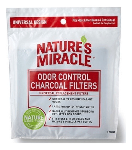 Nature´s Miracle® Filtro De Carbón 2 Unidades Para Areneros