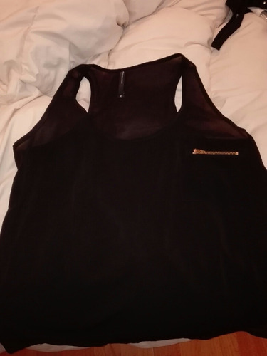 Musculosa Negra Gasa Talle M