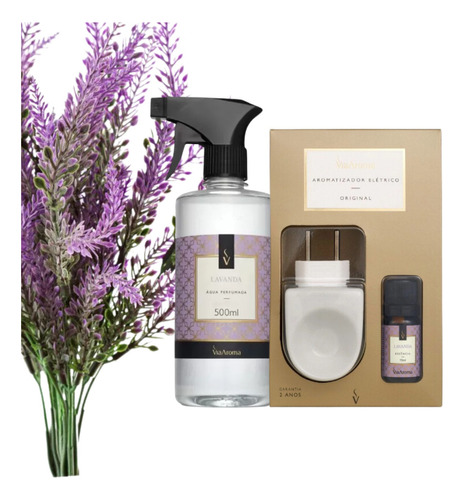 Kit Lavanda - Aromatizador C/essência + Água Perfumada 500ml