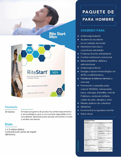 4life Ritestart Men - Suplemento Todo En Uno Para Hombres