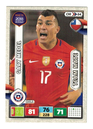 Carta Gary Medel - Chile - Road To Rusia 2018 Panini