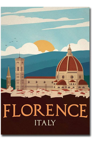 Florence Italia Vintage Travel Art - Iman Para Nevera  2 5 
