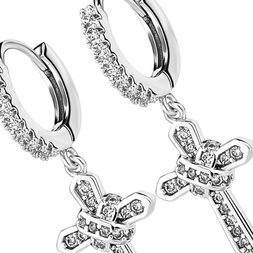 . Aretes De Aro Cruzados Aretes De Aro Plata 1.1x0.39