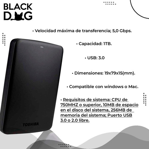 Imagen 2 de 3 de Disco Duro Externo Toshiba 1tb 3.0 2.0 + Smartwatch | Bde