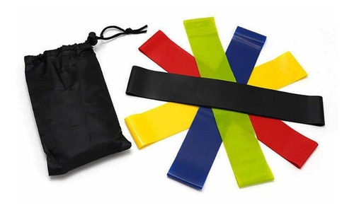 Kit 5 Faixas Elásticas Thera Band Com 5 Níveis Fisioterapia