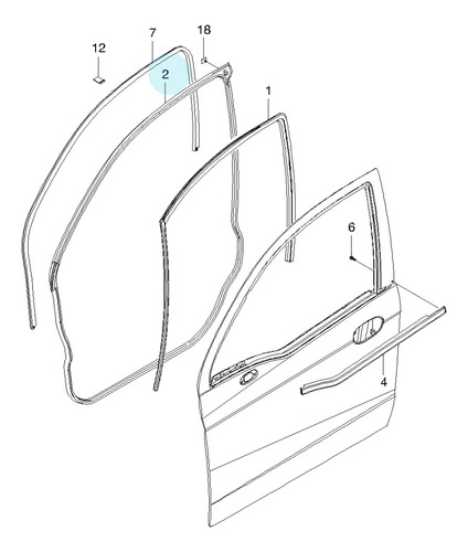 Goma De Puerta Delantera Izquierda Spark