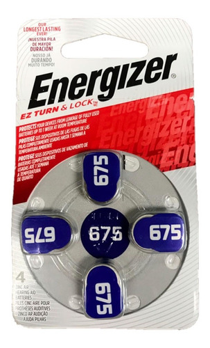 Bateria Energizer Pilha Audiologica Az 675 Turn E Lock 38726