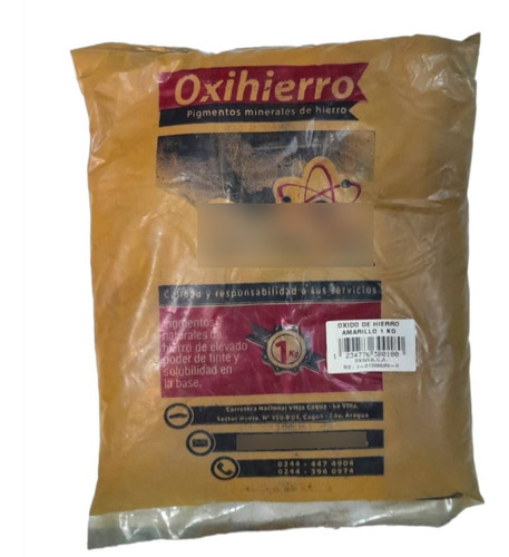 Óxido Para Pisos Y Friso Amarillo De 1 Kg Oxivea Bolsa.