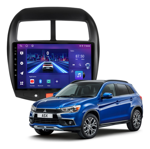 Multimidia Joker Mitsubishi Asx Octacore 4+64gb 4g Qled 10p Cor Preto