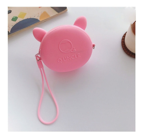 Monedero Bolsa Bolso De Silicona Con Cadena Para Colgar Color Rosa Claro