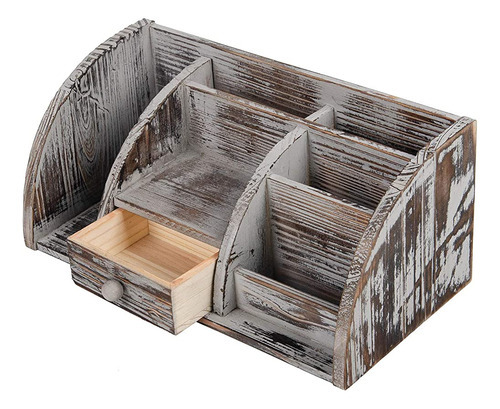 Liry Products Queched Brown Wood Desktop Organizer Multiple
