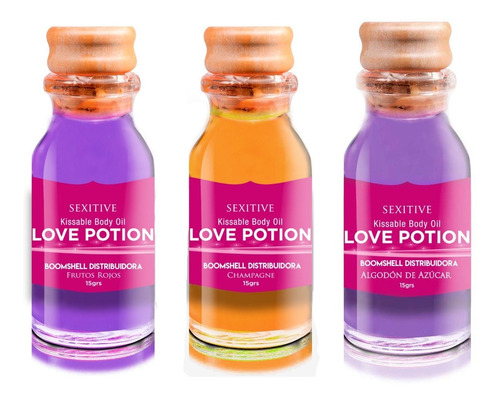 3 Sexitive Potion Lubricantes Masajes Oral Anal Comestible 