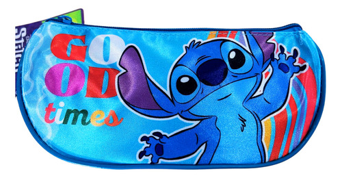 Cartuchera Stitch Disney Color Azul Oval