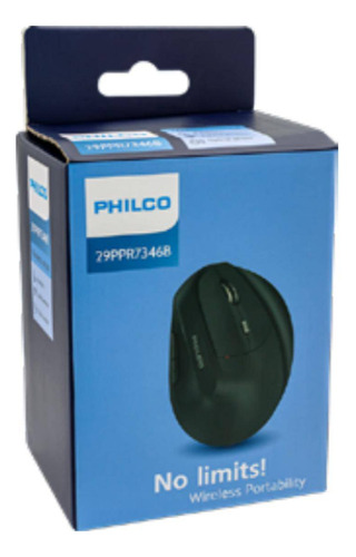 Mouse Inalambrico Usb Vertical 6b 1600dpi Negro Philco Pro