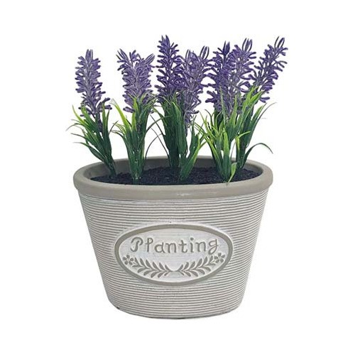 Planta Artificial Lavanda Maceta Blanca - Desillas