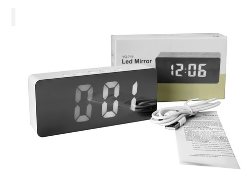 Reloj de mesa  despertador  digital MULIMPO YQ-719  color blanco  5V