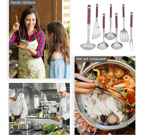 1 Juego De 7 Utensilios De Cocina Antiadherentes De Acero In