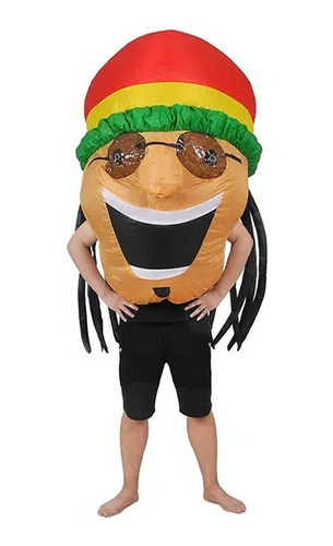 Disfraz Inflable Para Adulto Bob Marley Halloween Cotillon 