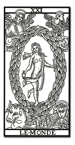 Imagen 1 de 1 de Póster Lámina Decorativa Tarot Marsella El Mundo Le Monde