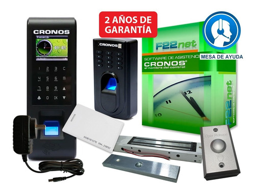 Imagen 1 de 10 de Reloj Cronos Kit5 Fichar Huella Control Horario Accesos Soft