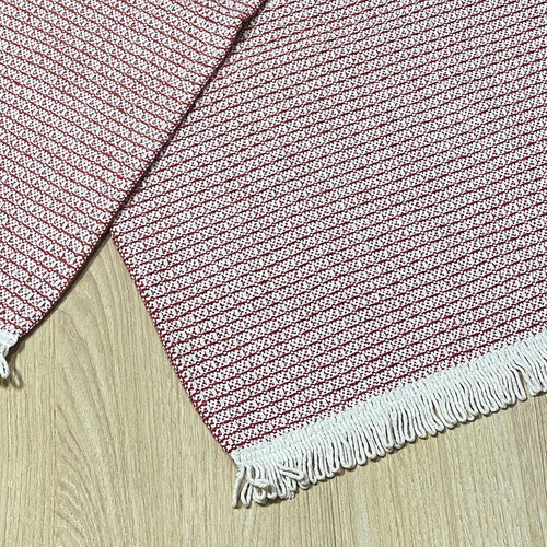 Jogo De Passadeira Tapete Algodão Quarto Cozinha Balãozinho Comprimento 145 Cm Cor Terracota Largura 45 Cm