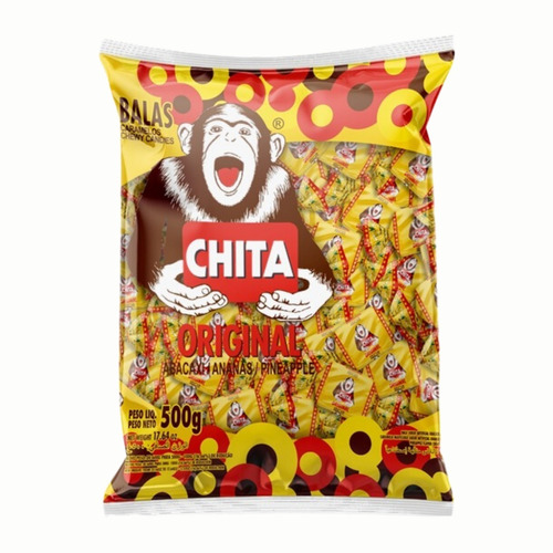 Bala Macia Chita Original Abacaxi Pacote 500g