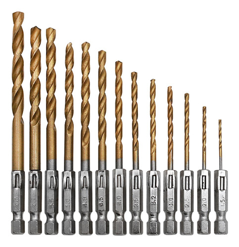 Juego De Brocas De Vástago Hexagonal De 13 Piezas, Broca