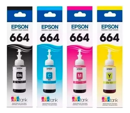 Combo 4 Tinta Epson Original 664 L220 L355 L365 L375 L395