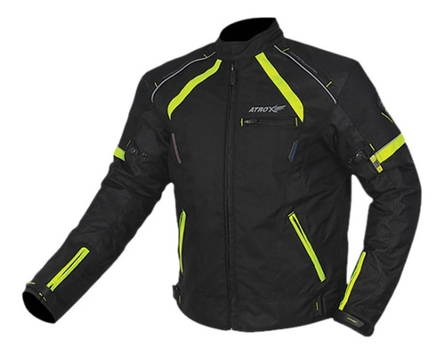 Chaqueta Moto Hombre Atrox Nf-2129 Amarillo - Gris - Rojo