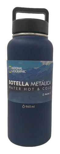 Botella Metalica 960ml Azul National Geographic