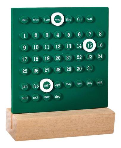 Hermoso Calendario Perpetuo Adornos Accesorios Verde 1