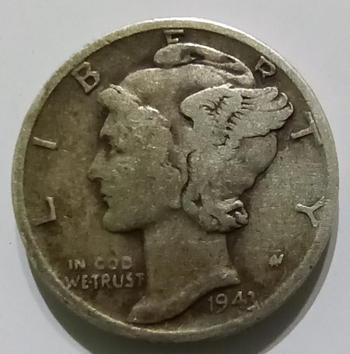 Moneda Colección, 10 Centavos (dime Mercury), Usa Año 1944