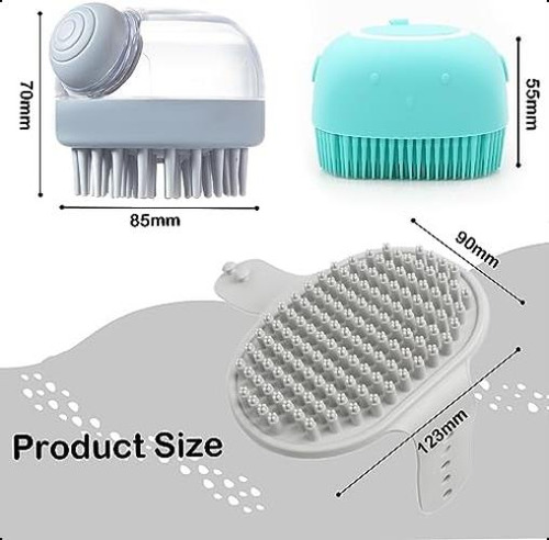 Elegx Cepillo De Masaje Para Baño Para Mascotas Con Dispensa