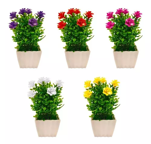 Planta Artificial Flor Con Maceta Colores M3 - Sheshu Home