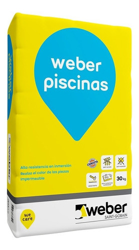 Imagen 3 de 5 de Pegamento Weber Piscina 30 K Alta Resistencia Inmersión Mm