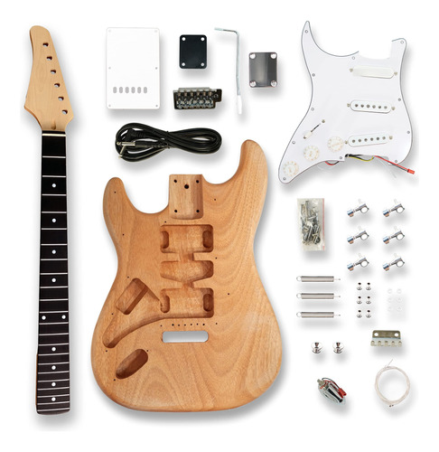 Kit De Guitarra Eléctrica Para Zurdos Diy, Cuerpo Okoume