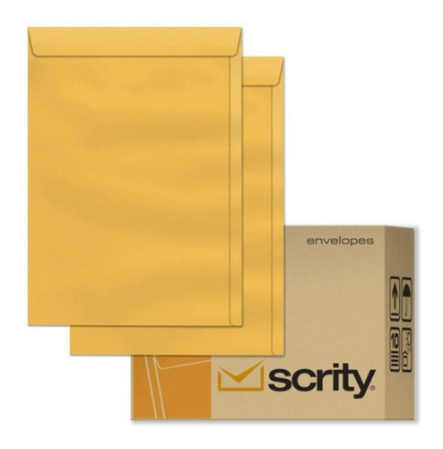 Envelope Saco Kraft Ouro Sko 23(meio A4)-16,2x22,9cm- 250un. Cor Amarelo Nome Do Desenho Ouro