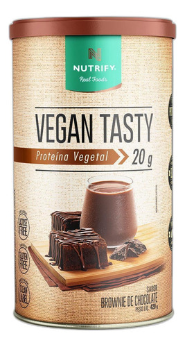Kit 2 Proteína Vegana Vegan Tasty Brownie Nutrify 420g