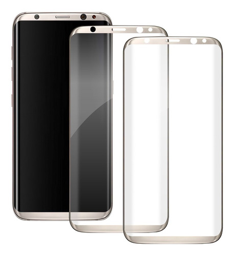 Cristal Curvo Samsung Galaxy S8 2 Piezas Mica Protectora 9h 