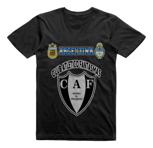 Remera Algodon Negra Club Fantasmas Perico Jujuy