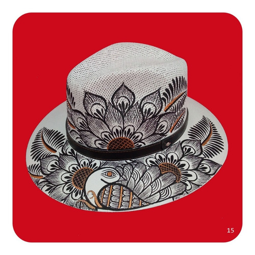 Imagen 1 de 6 de Elegante Sombrero Artesanal Pintado A Mano Varios Modelos 2