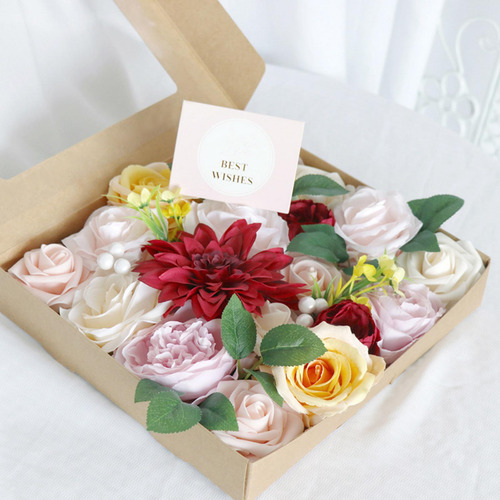 Caja De Flores Artificiales Set Floral Falso Para Arreglos
