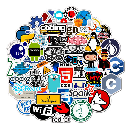 Pacote De Adesivos De Programação 10/30/50 Unidades Geek Php
